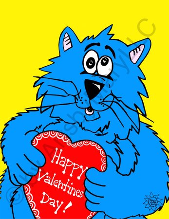 Greeting Cards Fat Cat Happy Valentine's Day