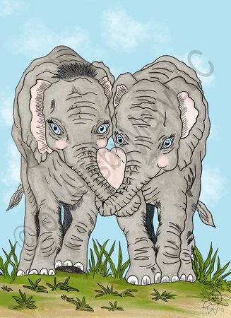 Art Prints Elephant Love