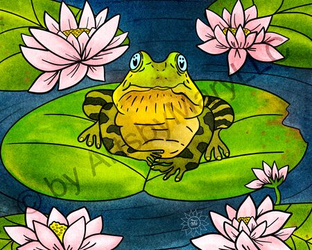 Art Prints Fredrick the Bullfrog 