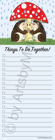 Notepads Hedgehog Love -Things To Do Togethe