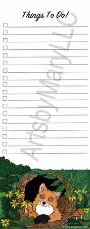 Notepads Fern the Fox -Things To Do