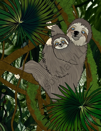 Art Prints Winifred Sloth and Bailee