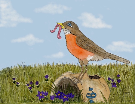 Greeting Cards Early Bird Gets The Worm