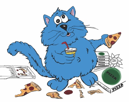 Greeting Cards Fat Cat Hungry 2