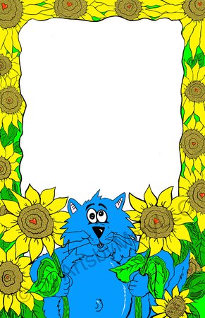Notepads Fat Cat Among Sunflowers