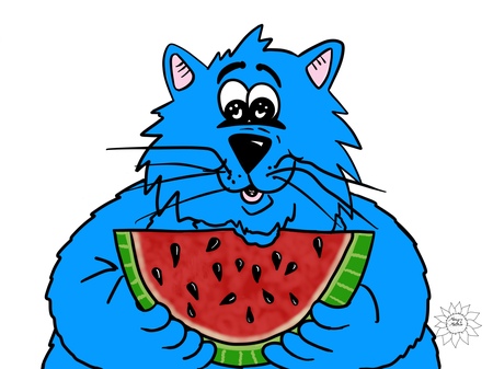Greeting Cards Fat Cat - Watermelon