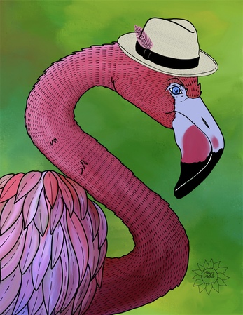 Greeting Cards Floyd The Flamingo