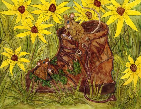 Art Prints Grace and Luke in a Boot