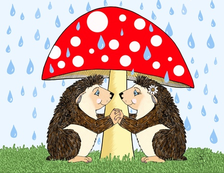 Art Prints Hedgehog Love