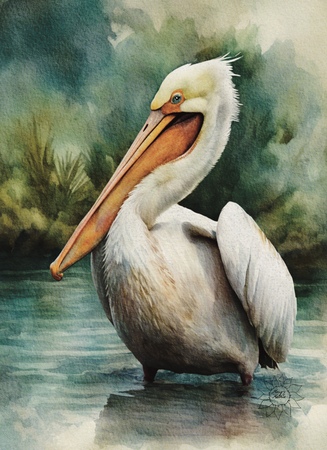 Art Prints Casper the White Pelican