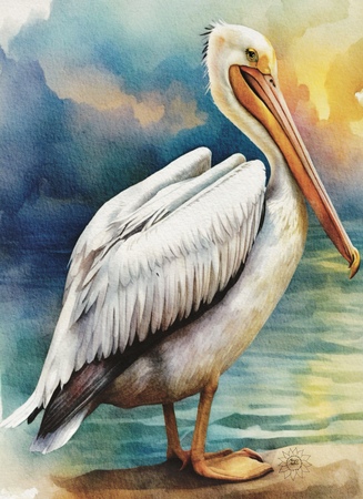 Greeting Cards Pearl the White Pelican