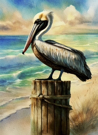 Art Prints Bali the Brown Pelican