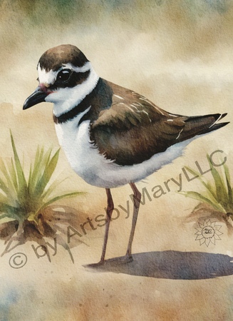 Greeting Cards  Whimsical Wandering Male Plover