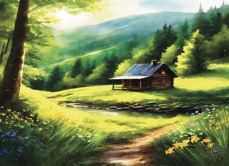 Art Prints Cabin Spring