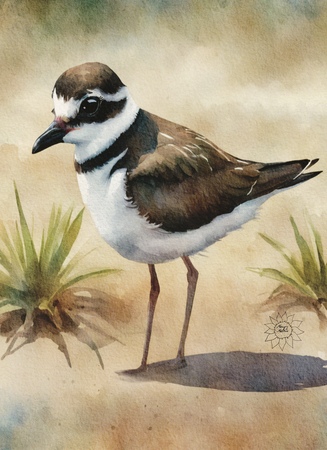 Art Prints Whimsical  Wandering Male Plover
