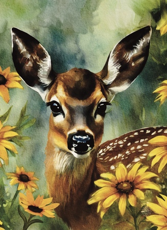 Art Prints Fawn in Bloom