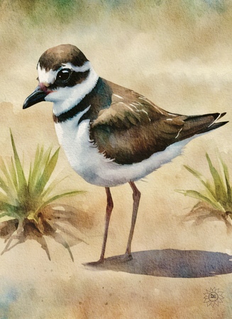 Greeting Cards  Whimsical Wandering Male Plover