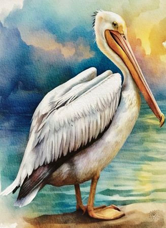 Greeting Cards Pearl the White Pelican