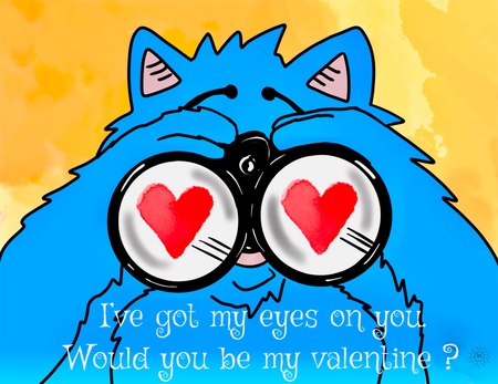 Greeting Cards Fat Cat I Got My Eye On You.