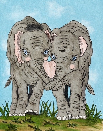 Greeting Cards Elephant Love
