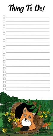 Notepads Fern the Fox -Things To Do