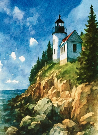 Greeting Cards Bass Harbor Head Lighthouse Maine