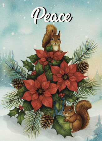 Art Prints Christmas of the Squirrels