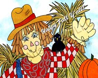 Art Prints Scarecrow Happy Fall..