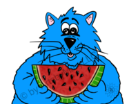 Art Prints Fat Cat - Watermelon
