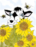 Art Prints Bella Cow Among Sunf..