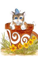 Art Prints Claire Cat In Flower..