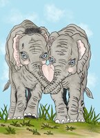 Art Prints Elephant Love