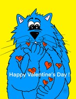 Art Prints Fat Cat Blowing Kiss..