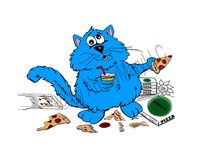 Art Prints Fat Cat Hungry