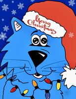 Greeting Cards Fat Cat Merry Christ..
