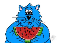 Art Prints Fat Cat - Watermelon