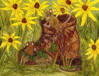 Art Prints Mice in a Boot