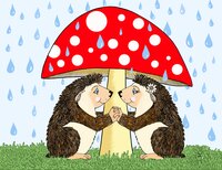 Art Prints Hedgehog Love
