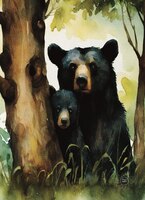 Art Prints Momma Black Bear and..