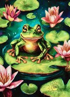 Art Prints Frog Sitting on a Li..