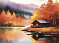 Art Prints Cabin Fall