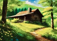 Art Prints Cabin Summer