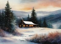 Art Prints Cabin Winter