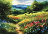 Art Prints Mountain Meadow Spri..