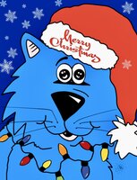 Art Prints Fat Cat Merry Christ..