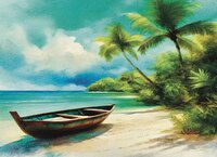 Greeting Cards Beached Boat on Sand