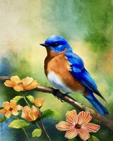Greeting Cards Blue Bird of Happine..
