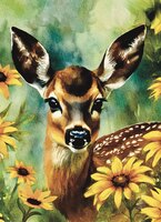 Greeting Cards Fawn in Bloom