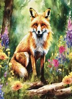 Greeting Cards Fox in Forest