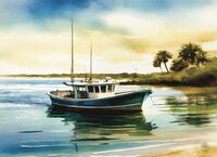 Art Prints Anchored Fishing Boa..